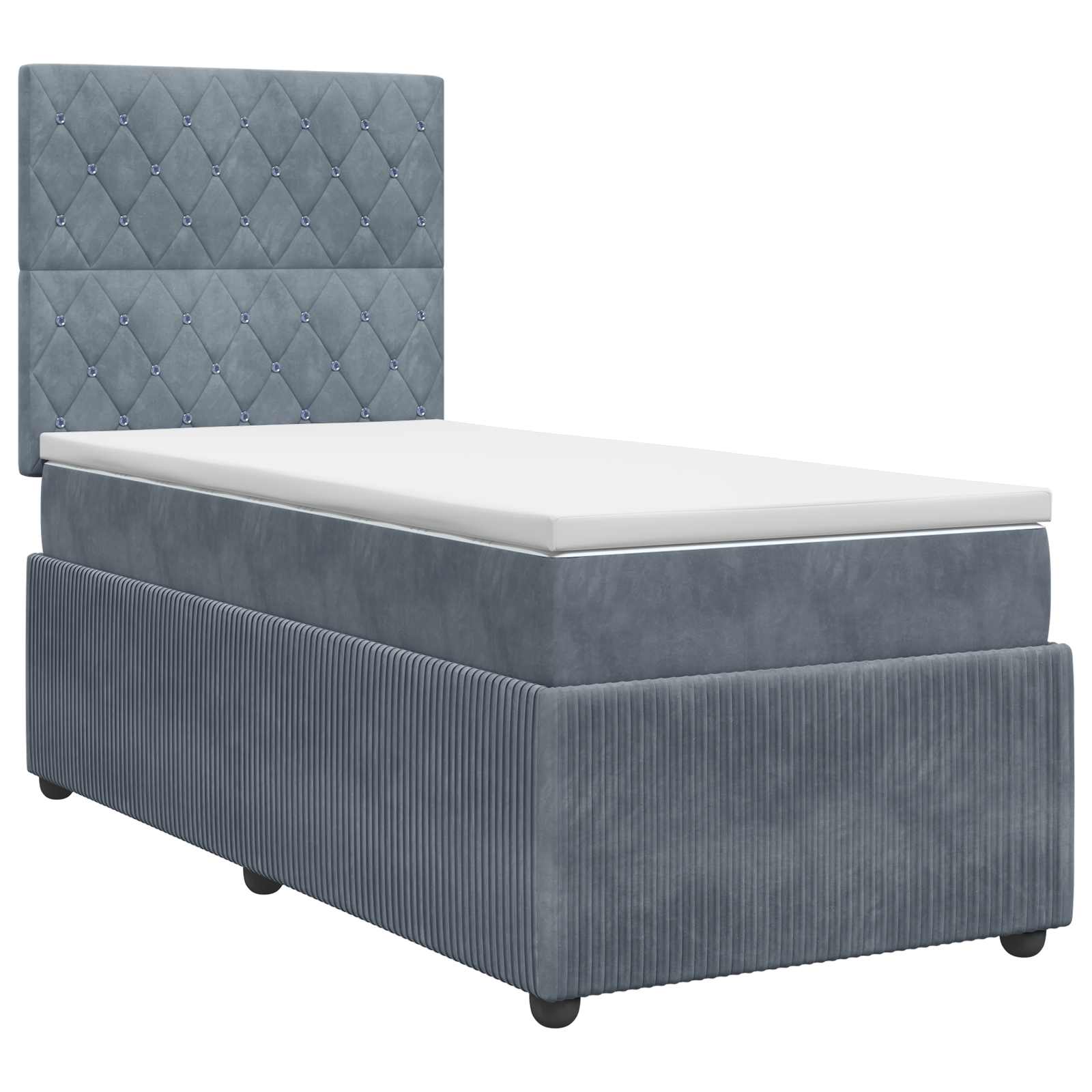 Boxspringbed met matras Donkergrijs 100 x 200 cm Fluweel