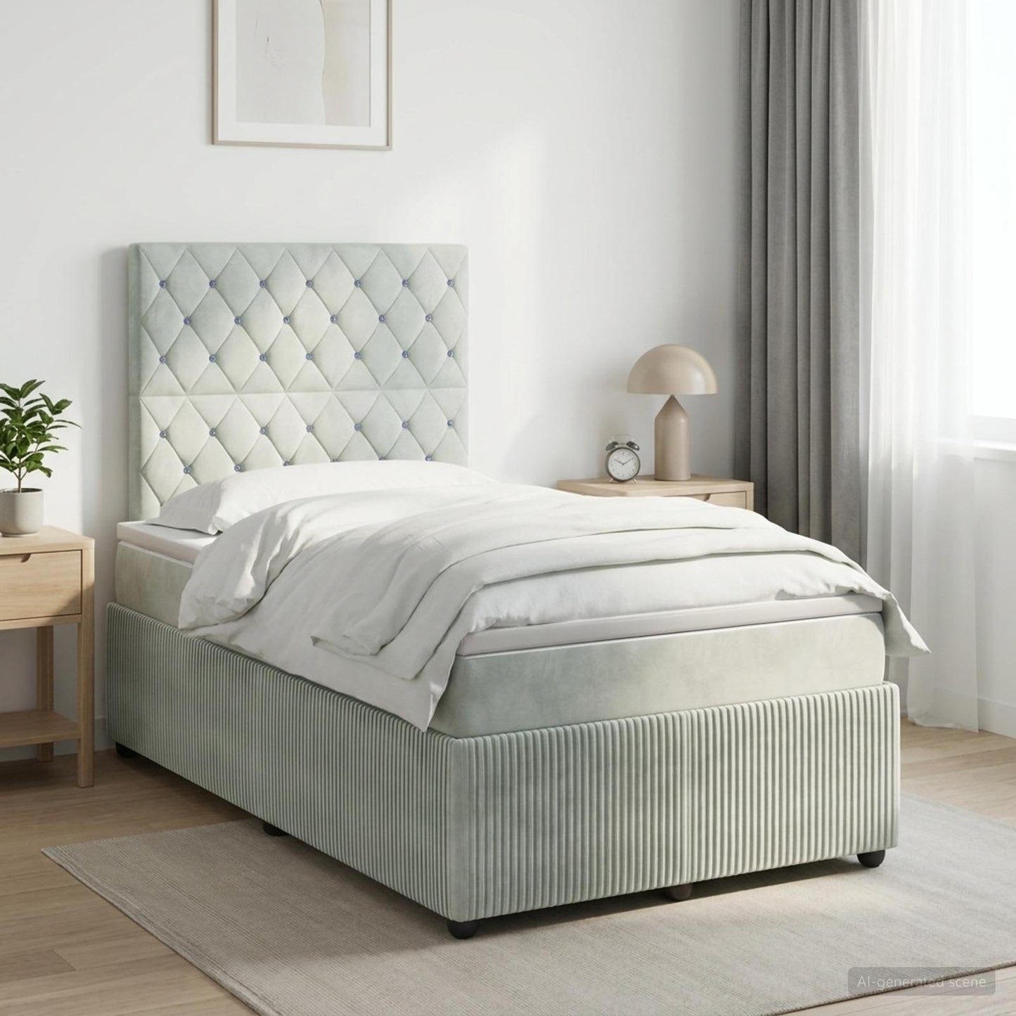 Boxspringbed met matras Lichtgrijs 120 x 200 cm Fluweel