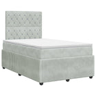Boxspringbed met matras Lichtgrijs 120 x 190 cm Fluweel