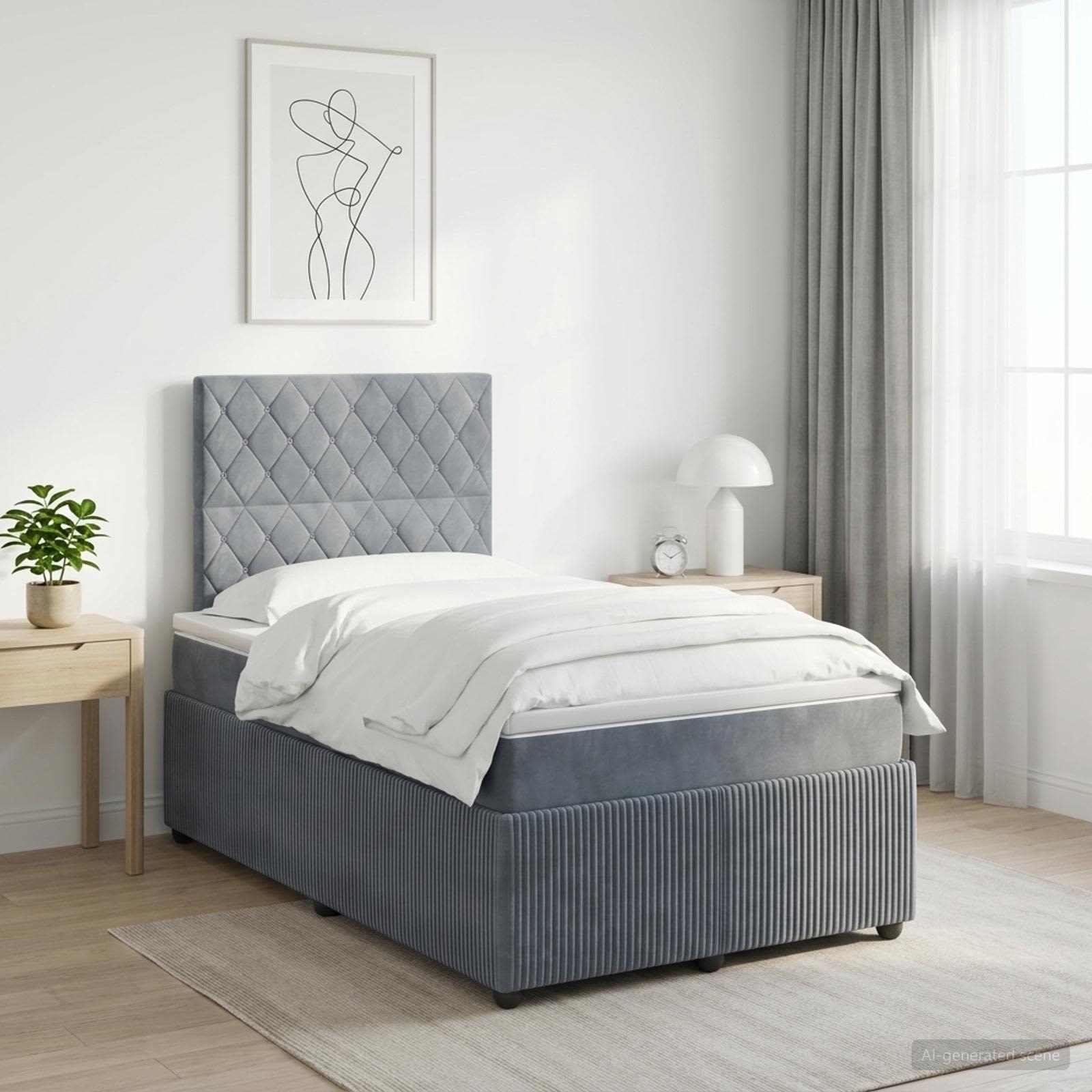 Boxspringbed met matras Donkergrijs 120 x 190 cm Fluweel