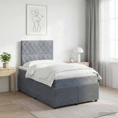 Boxspringbed met matras Donkergrijs 120 x 200 cm Fluweel
