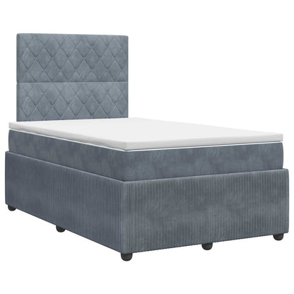 Boxspringbed met matras Donkergrijs 120 x 190 cm Fluweel
