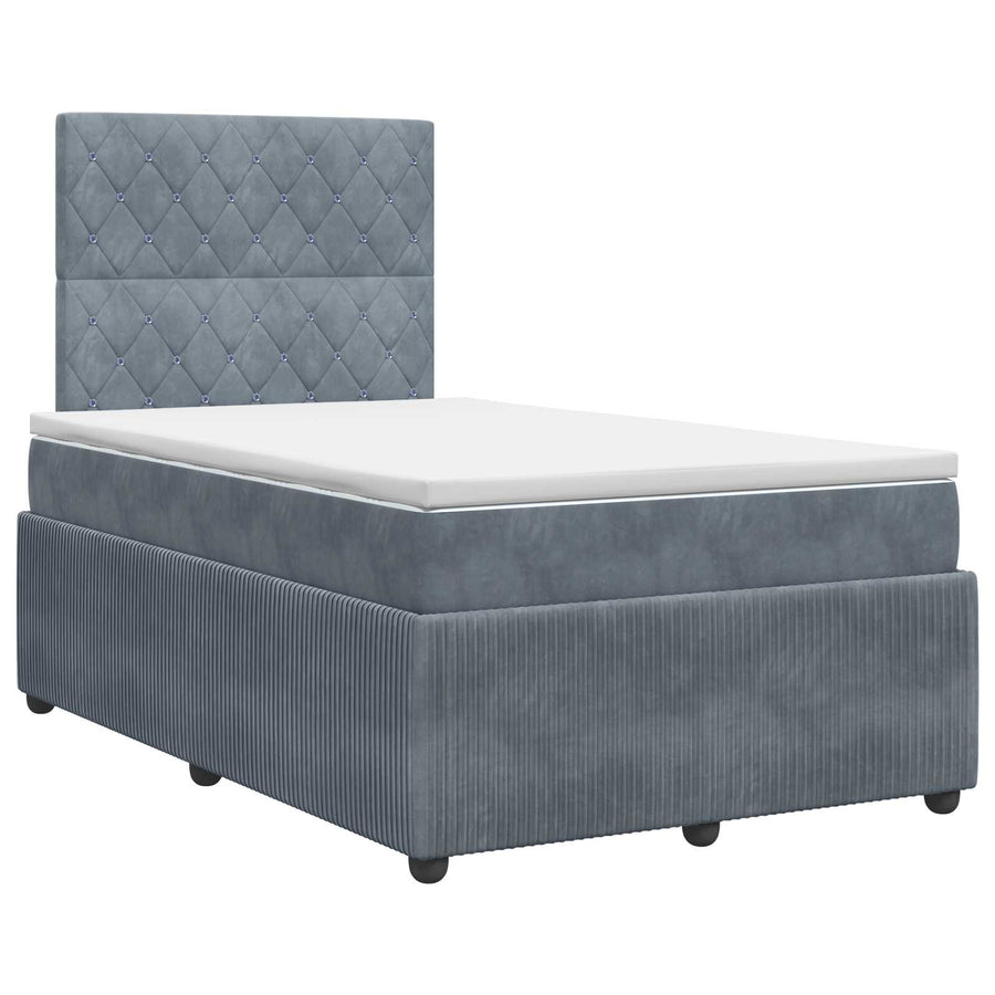 Boxspringbed met matras Donkergrijs 120 x 190 cm Fluweel