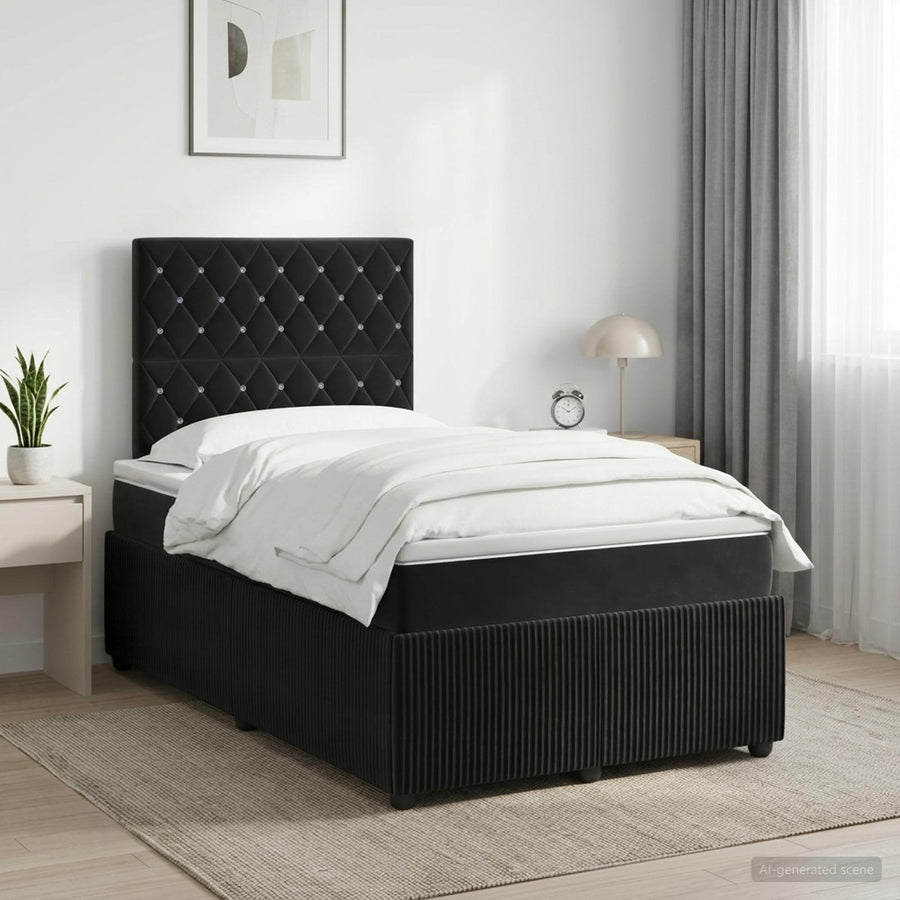 Boxspringbed met matras Zwart 120 x 190 cm Fluweel