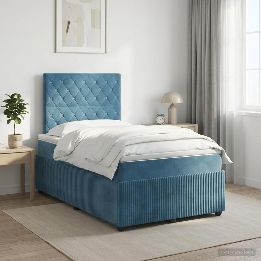 Boxspringbed met matras Blauw 120 x 200 cm Fluweel