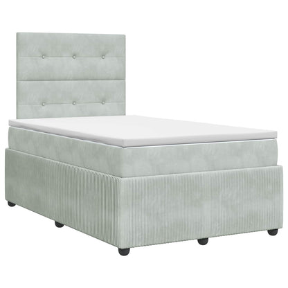 Boxspringbed met matras Lichtgrijs 120 x 190 cm Fluweel