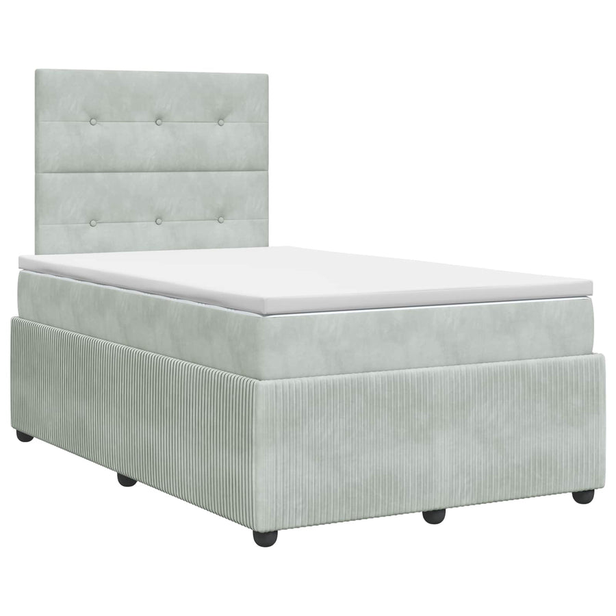 Boxspringbed met matras Lichtgrijs 120 x 190 cm Fluweel