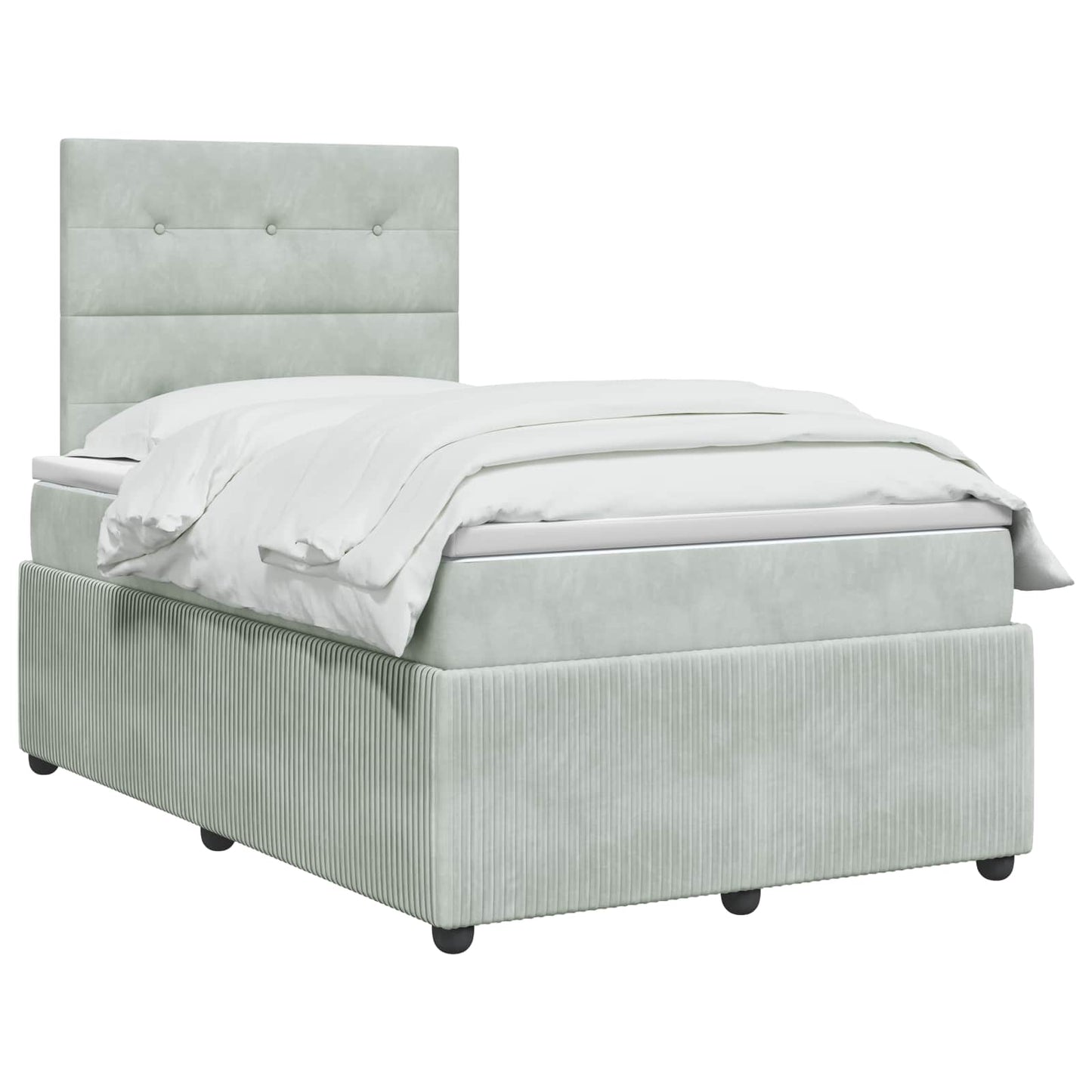 Boxspringbed met matras Lichtgrijs 120 x 190 cm Fluweel
