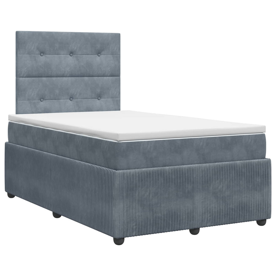 Boxspringbed met matras Donkergrijs 120 x 190 cm Fluweel