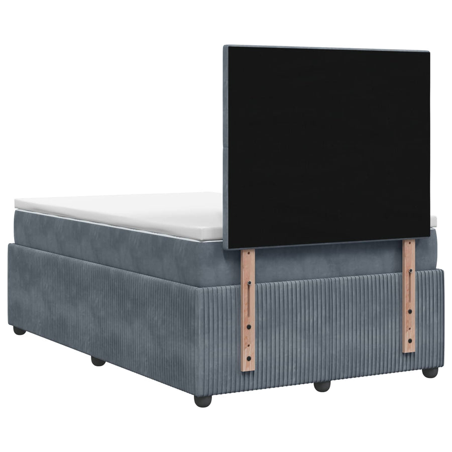Boxspringbed met matras Donkergrijs 120 x 190 cm Fluweel