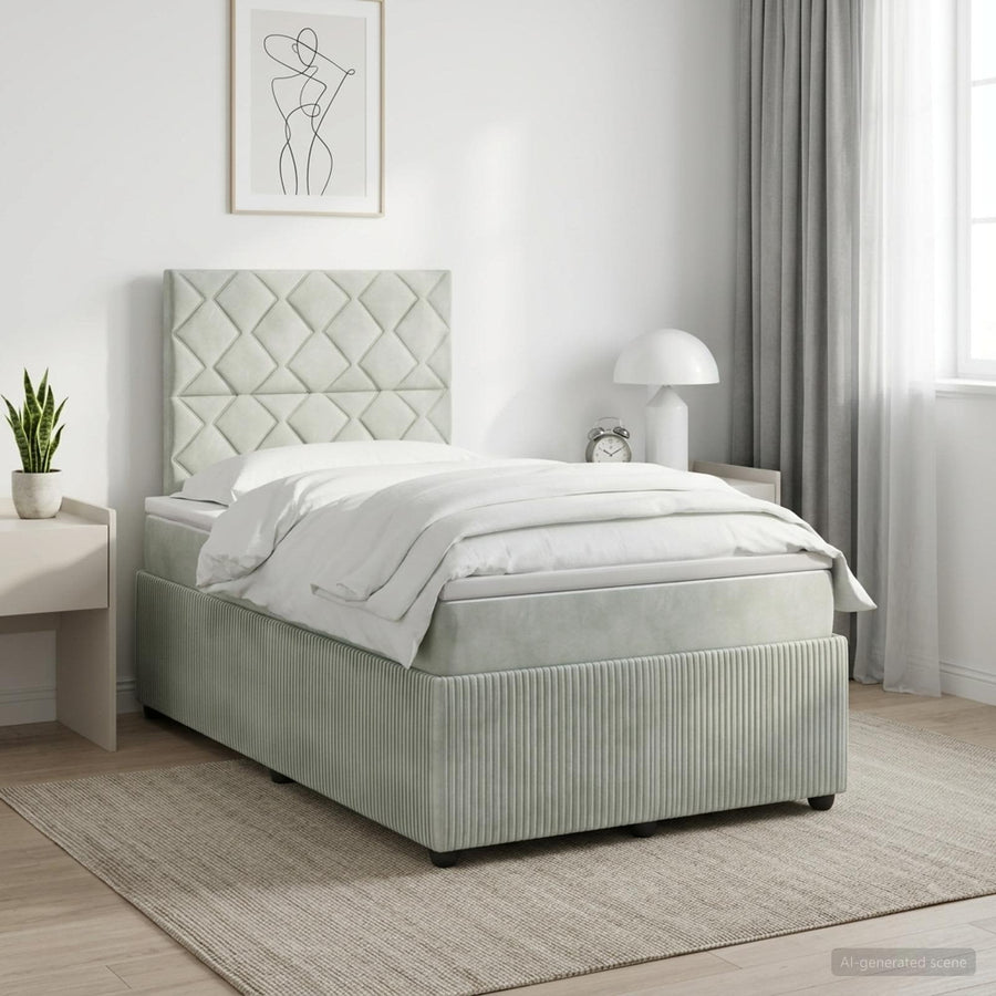 Boxspringbed met matras Lichtgrijs 120 x 190 cm Fluweel