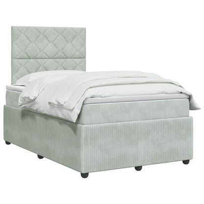 Boxspringbed met matras Lichtgrijs 120 x 190 cm Fluweel