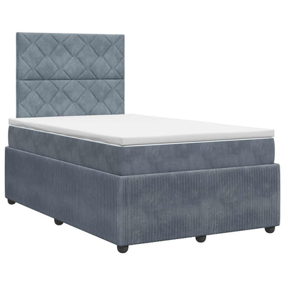 Boxspringbed met matras Donkergrijs 120 x 190 cm Fluweel