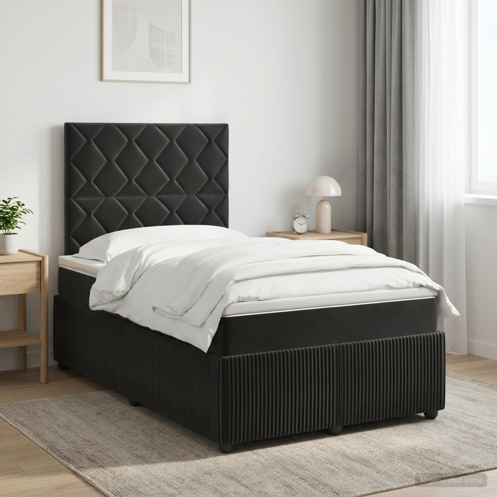 Boxspringbed met matras Zwart 120 x 190 cm Fluweel