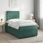 Boxspringbed 120x200 cm donkergroen fluweel met matras