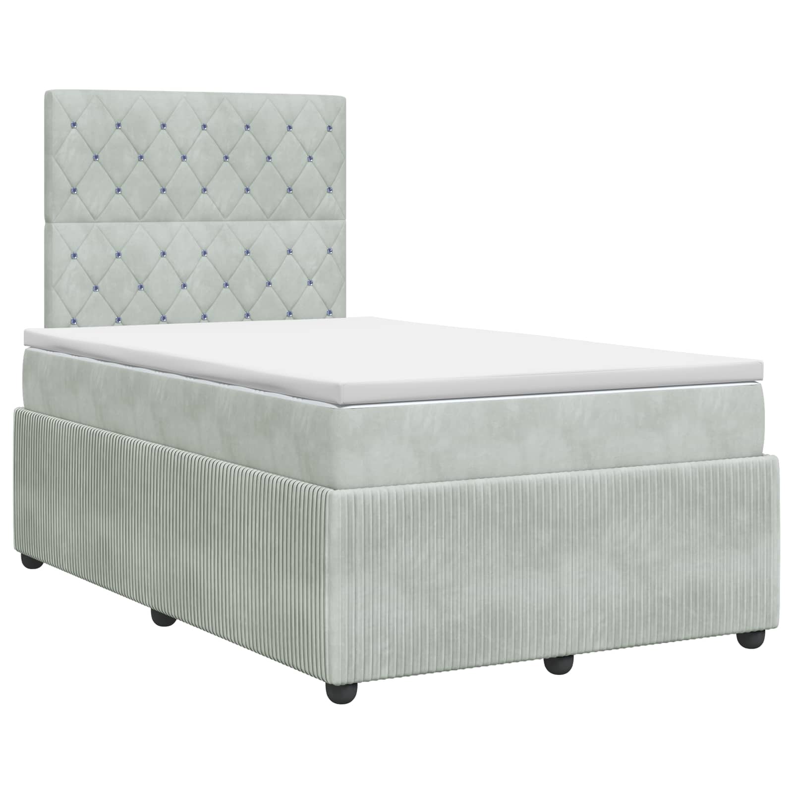 Boxspringbed met matras Lichtgrijs 120 x 200 cm Fluweel