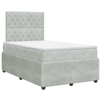 Boxspringbed met matras Lichtgrijs 120 x 200 cm Fluweel