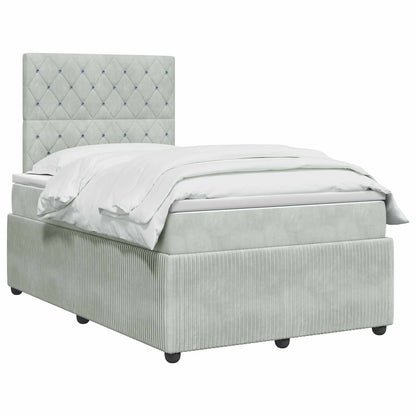 Boxspringbed met matras Lichtgrijs 120 x 200 cm Fluweel