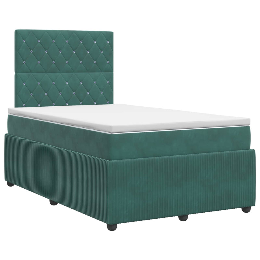 Boxspringbed met matras Donkergroen 120 x 200 cm Fluweel