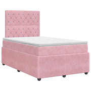Boxspringbed 120 x 200 cm roze fluweel met matras