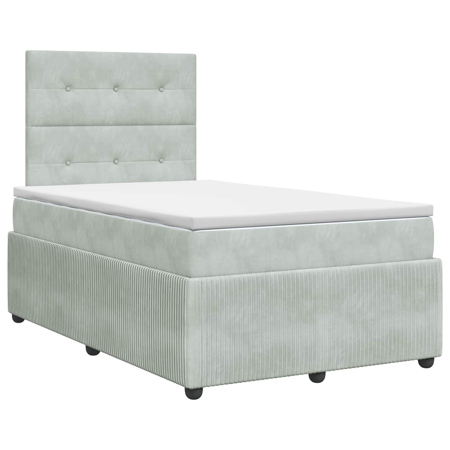 Boxspringbed met matras Lichtgrijs 120 x 200 cm Fluweel