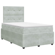 Boxspringbed met matras 120x200 cm lichtgrijs fluweel