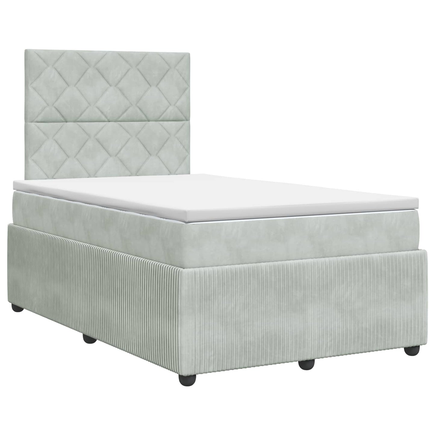 Boxspringbed met matras Lichtgrijs 120 x 200 cm Fluweel