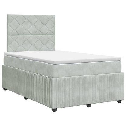 Boxspringbed met matras Lichtgrijs 120 x 200 cm Fluweel