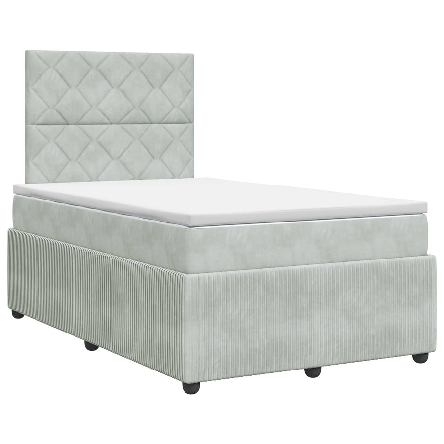 Boxspringbed met matras Lichtgrijs 120 x 200 cm Fluweel