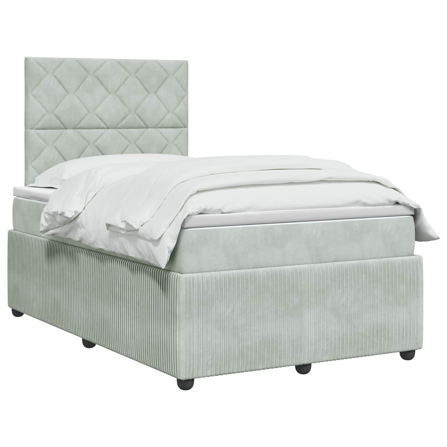 Boxspringbed met matras Lichtgrijs 120 x 200 cm Fluweel