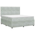 Boxspringbed 140 x 190 cm lichtgrijs fluweel