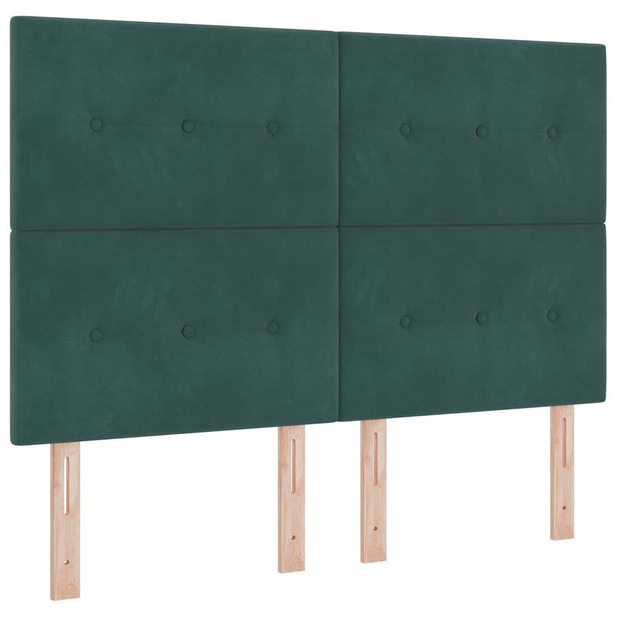 Boxspringbed met matras Donkergroen 140 x 190 cm Fluweel