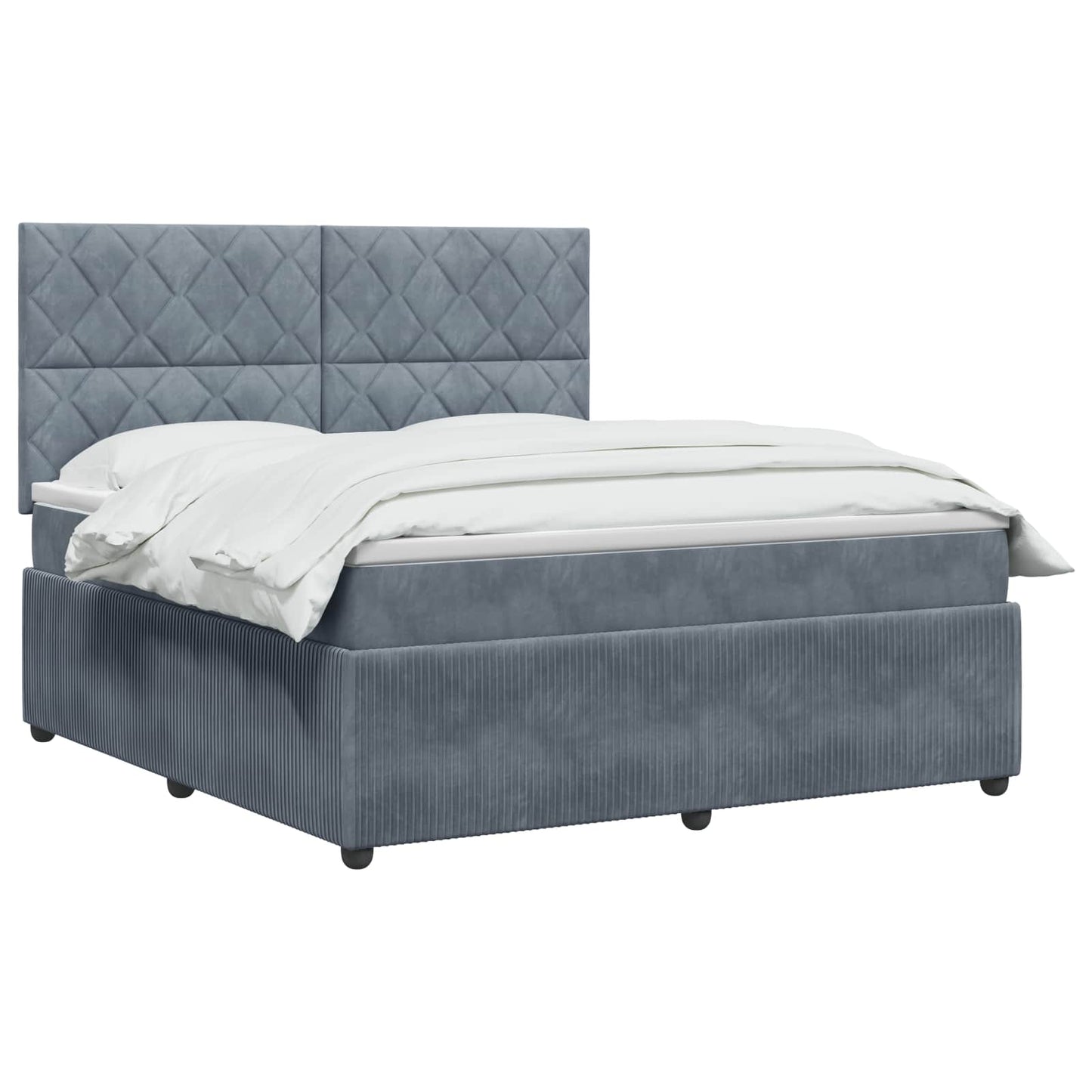 Boxspringbed met matras Donkergrijs 140 x 190 cm Fluweel