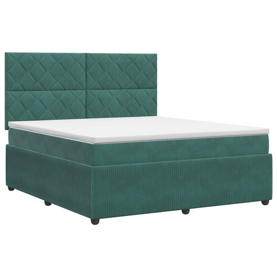 Boxspringbed met matras Donkergroen 140 x 190 cm Fluweel
