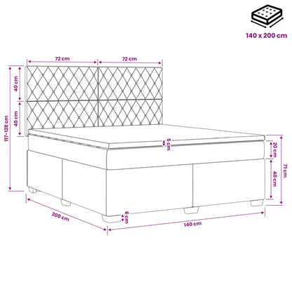 Boxspringbed met matras Donkergrijs 140 x 200 cm Fluweel