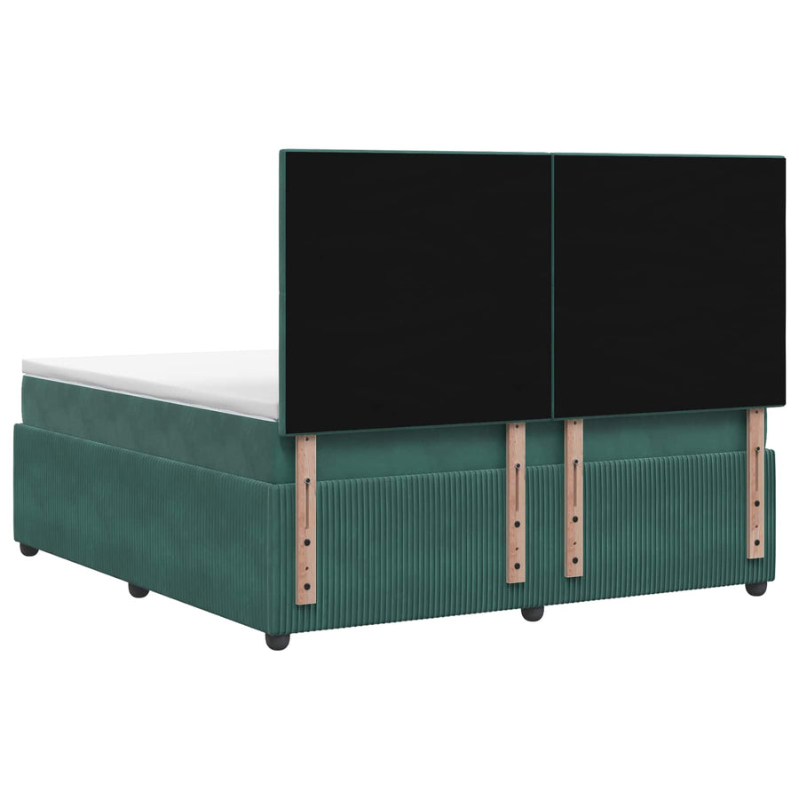 Boxspringbed met matras Donkergroen 140 x 200 cm Fluweel