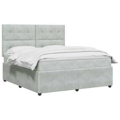 Boxspringbed met matras Lichtgrijs 140 x 200 cm Fluweel