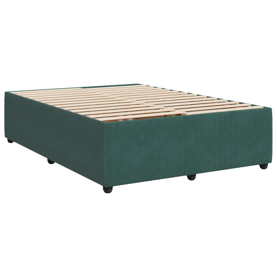 Boxspringbed met matras Donkergroen 140 x 200 cm Fluweel