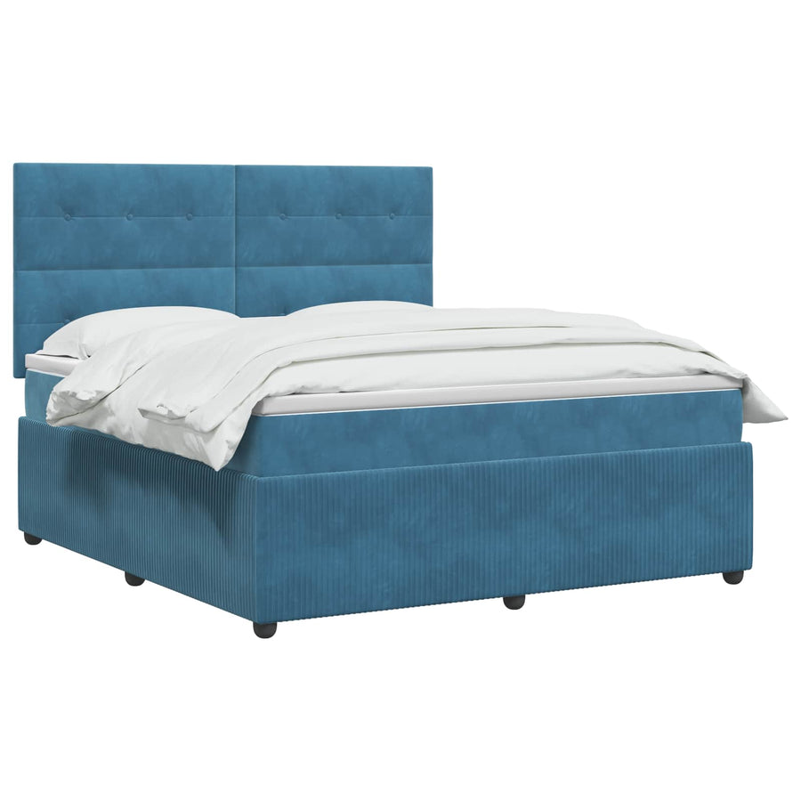 Boxspringbed met matras Blauw 140 x 200 cm Fluweel