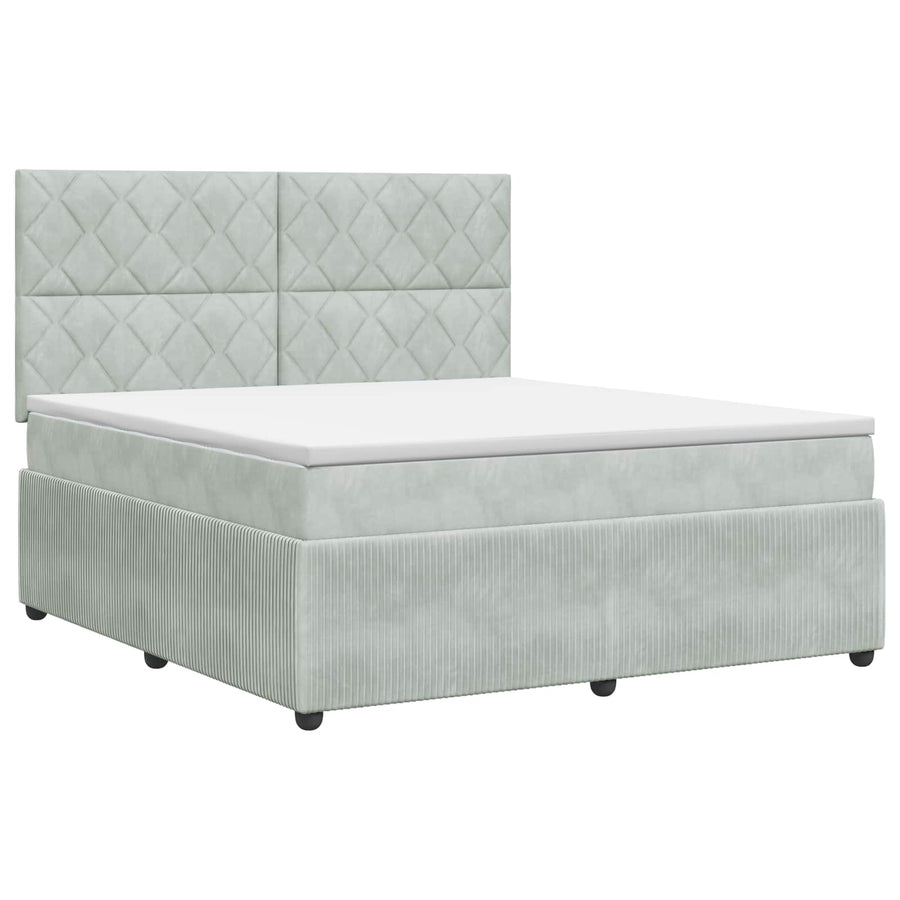 Boxspringbed met matras Lichtgrijs 140 x 200 cm Fluweel