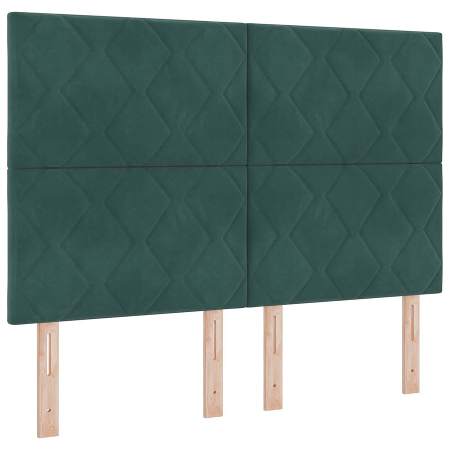 Boxspringbed met matras Donkergroen 140 x 200 cm Fluweel