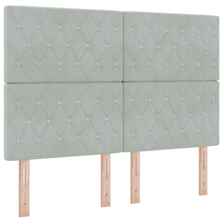 Boxspringbed met matras Lichtgrijs 160 x 200 cm Fluweel