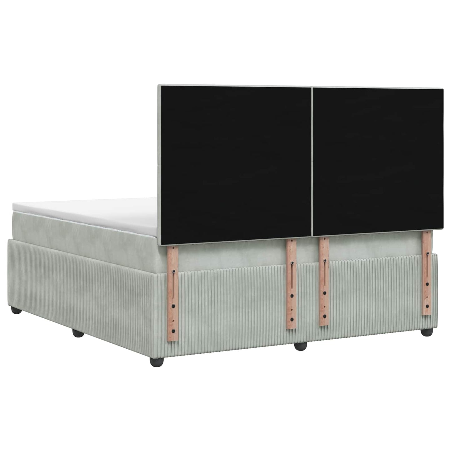 Boxspringbed met matras Lichtgrijs 160 x 200 cm Fluweel
