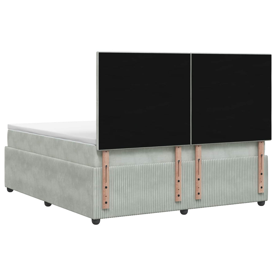 Boxspringbed met matras Lichtgrijs 160 x 200 cm Fluweel