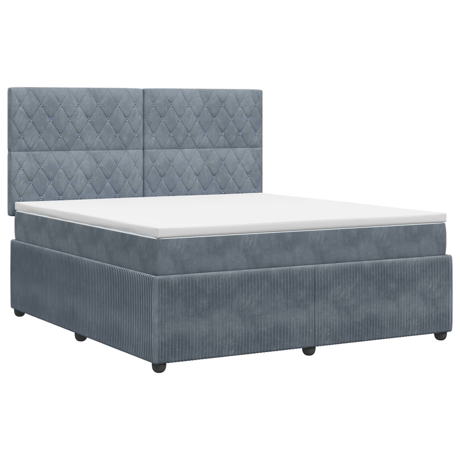 Boxspringbed met matras Donkergrijs 160 x 200 cm Fluweel