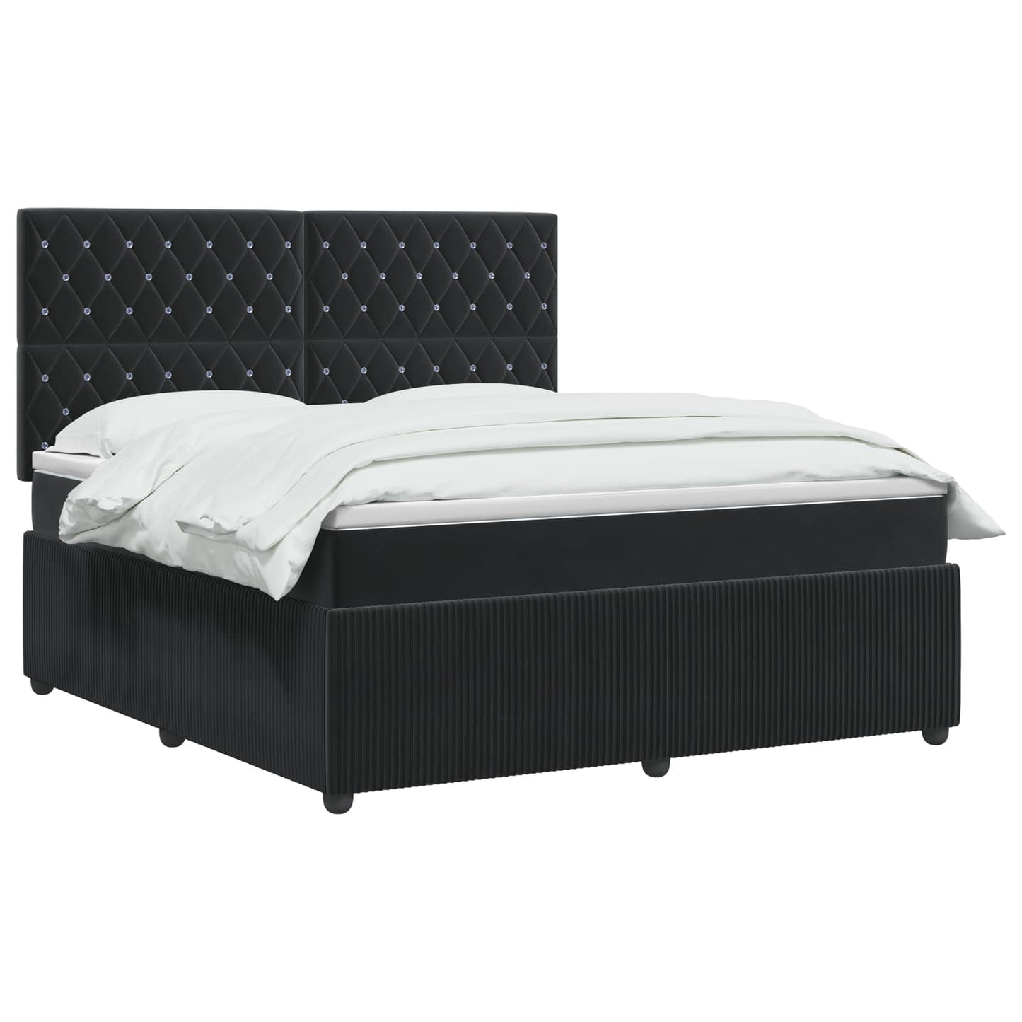 Boxspringbed met matras Zwart 160 x 200 cm Fluweel
