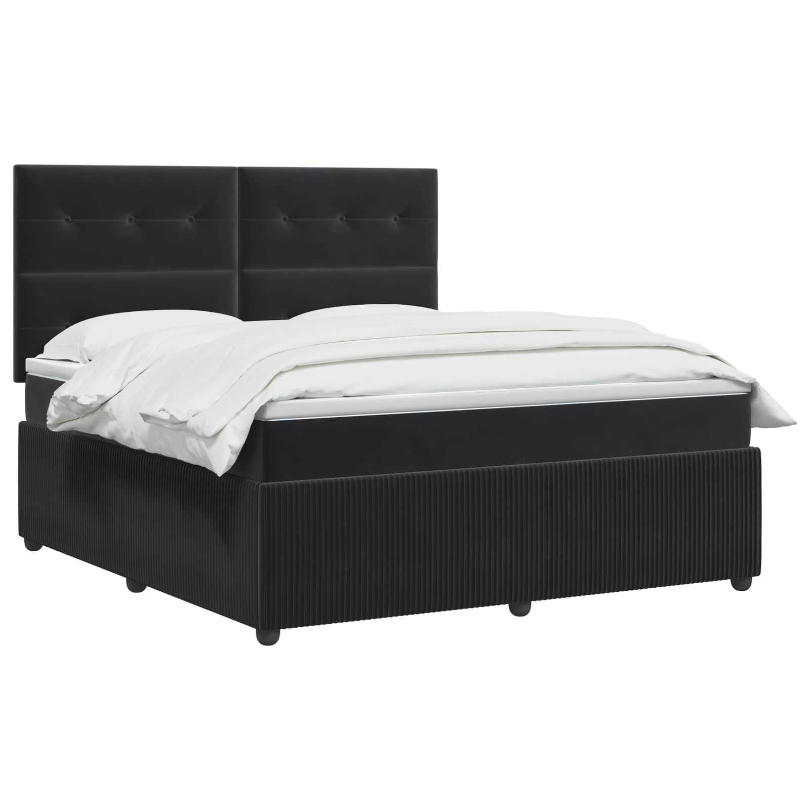 Boxspringbed met matras Zwart 160 x 200 cm Fluweel