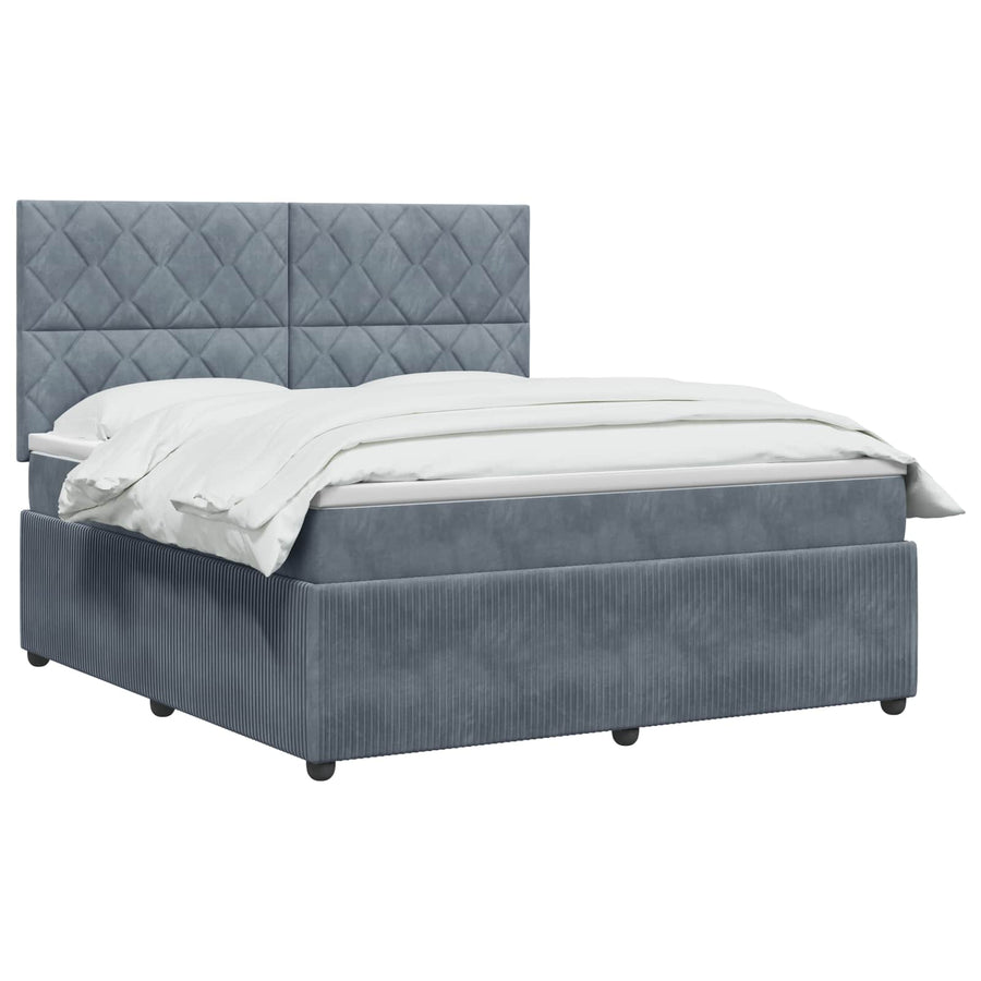 Boxspringbed met matras Donkergrijs 160 x 200 cm Fluweel