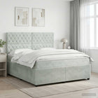 Boxspringbed met matras 180x200 cm lichtgrijs fluweel