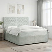 Boxspringbed met matras 180x200 cm lichtgrijs fluweel